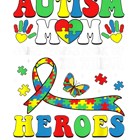 AUT 1 19 Autism Mom Raising Hero Groovy Messy Bun